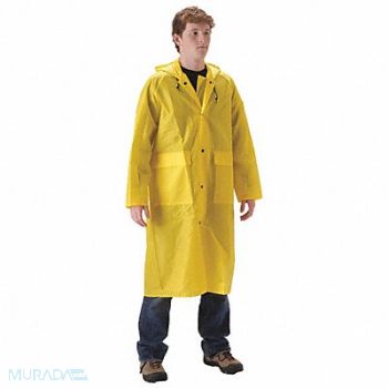 NASCO Rain Coat with Hood XL PU/Nylon 48inL, 34WK42