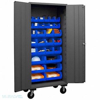 DURHAM MFG K4876 Bin Cabinet 80 x36 x24 Gray 30BlueBns, 36EZ48
