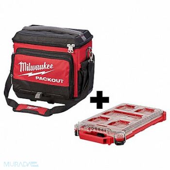 MILWAUKEE Jobsite Lunch Cooler Red/Blk 15 3/4 in H, 356XE4