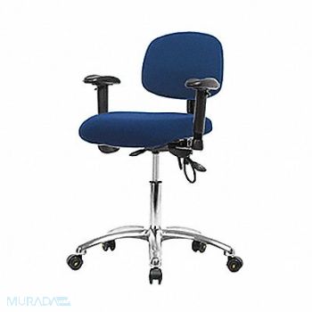 BLUE RIDGE ERGONOMICS Fab ESD Chr Desk Tilt AA Cstrs Blue, 358F05