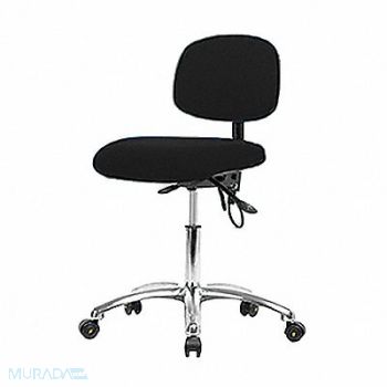 BLUE RIDGE ERGONOMICS Fabric ESD Chair Desk Tilt Cstrs Blk, 358F08