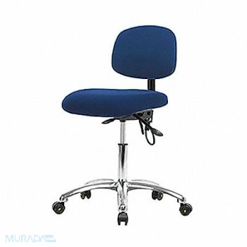 BLUE RIDGE ERGONOMICS Fabric ESD Chr Desk Tilt Cstrs Blue, 358F09