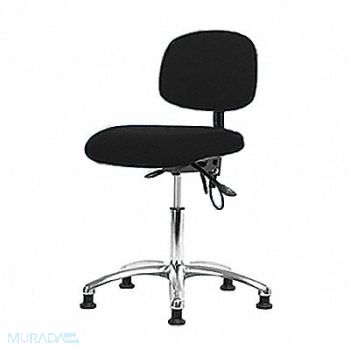 BLUE RIDGE ERGONOMICS Fabric ESD Chr Desk Tilt Glides Blk, 358F10