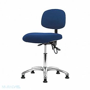 BLUE RIDGE ERGONOMICS Fabric ESD Chr Desk Tilt Glides Blue, 358F11