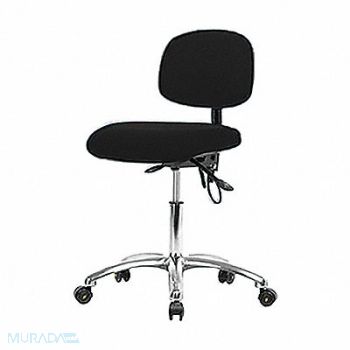BLUE RIDGE ERGONOMICS Fabric ESD Chair Desk Casters Black, 358F16
