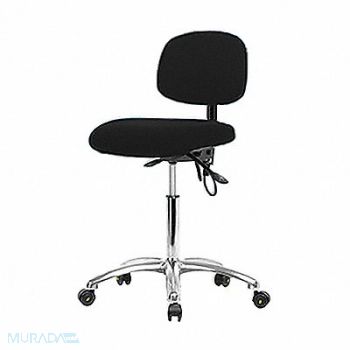 BLUE RIDGE ERGONOMICS Fabric ESD Chair Med Tilt Cstrs Blk, 358F28