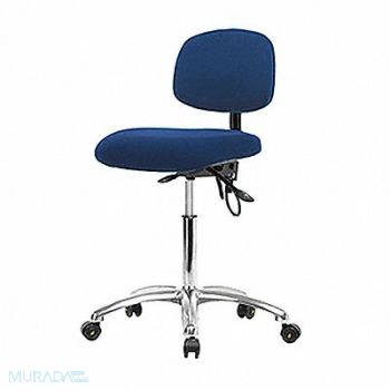 BLUE RIDGE ERGONOMICS Fabric ESD Chair Med Tilt Cstrs Blue, 358F29