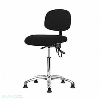 BLUE RIDGE ERGONOMICS Fabric ESD Chair Med Tilt Glides Blk, 358F30