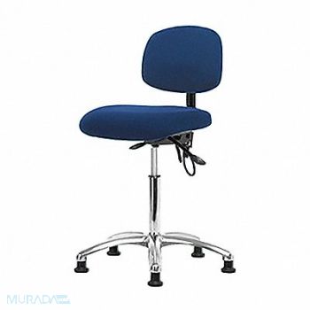 BLUE RIDGE ERGONOMICS Fabric ESD Chr Med Tilt Glides Blue, 358F31