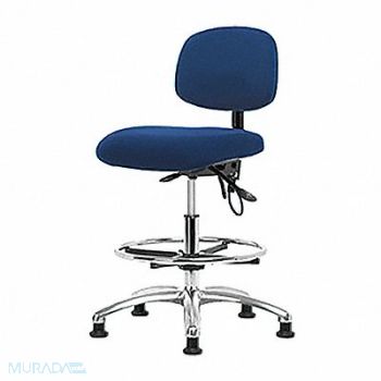 BLUE RIDGE ERGONOMICS Fab ESD Chr Med Tilt FR Glides Blue, 358F35