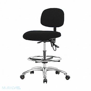 BLUE RIDGE ERGONOMICS Fab ESD Chr High Tilt FR Cstrs Blk, 358F56