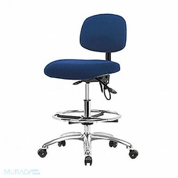 BLUE RIDGE ERGONOMICS Fab ESD Chr High Tilt FR Cstrs Blue, 358F57