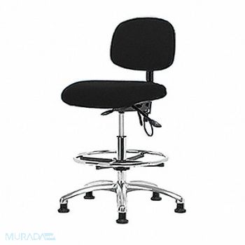 BLUE RIDGE ERGONOMICS Fab ESD Chr High Tilt FR Glides Blk, 358F58