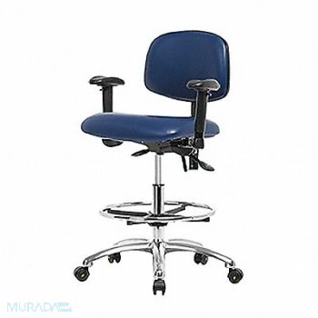 BLUE RIDGE ERGONOMICS Vinyl ESD Med Tilt AA FR Cstrs Blu, 358F89