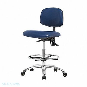 BLUE RIDGE ERGONOMICS Vinyl ESD Med Tilt FR Cstrs Blue, 358F97