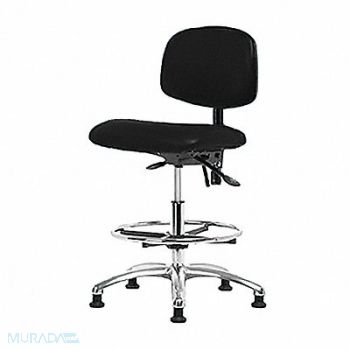 BLUE RIDGE ERGONOMICS Vinyl ESD Chr Med Tilt FR Stat Blk, 358F98