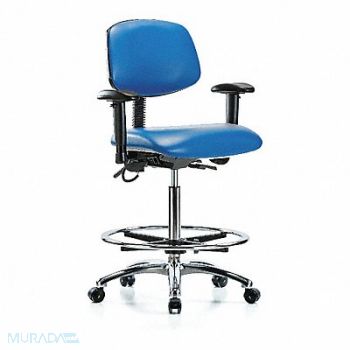 BLUE RIDGE ERGONOMICS Vinyl ESD Chr High AA FR Cstrs Blue, 358G26