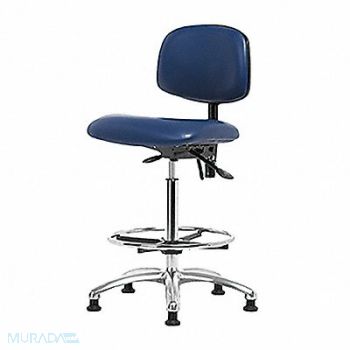 BLUE RIDGE ERGONOMICS Vinyl ESD Chr Hi Tilt FR Stat Blue, 358G24