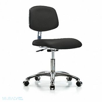 BLUE RIDGE ERGONOMICS CR Vinyl Chair Chrome Desk Cast Blk, 358G41