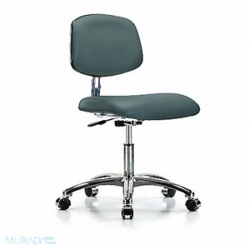 BLUE RIDGE ERGONOMICS CR Vinyl Chair Chrome Desk Cast Blue, 358G43