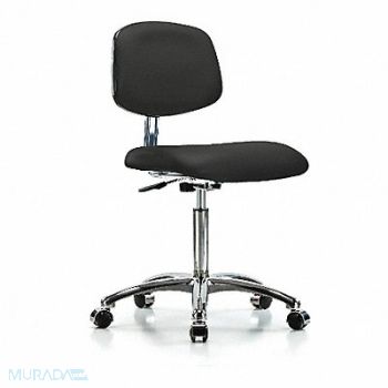 BLUE RIDGE ERGONOMICS CR Vinyl Chair Chrome Med Cast Blk, 358H34