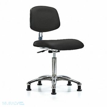 BLUE RIDGE ERGONOMICS CR Vinyl Chair Chrome Med Glides Blk, 358H80