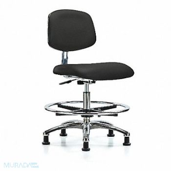 BLUE RIDGE ERGONOMICS CR Vinyl Chr Chrome Med FR Stat Blk, 358J73