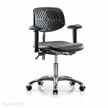 BLUE RIDGE ERGONOMICS Poly CR Chair Low AA Cast Blk, 358L17