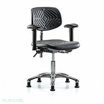 BLUE RIDGE ERGONOMICS Poly CR Chair Low AA Stat Blk, 358L18