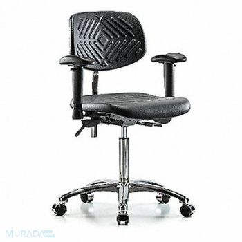 BLUE RIDGE ERGONOMICS Poly CR Chair Med AA Cast Blk, 358L29