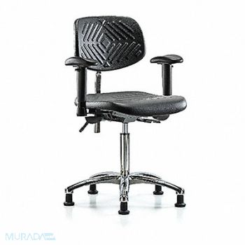 BLUE RIDGE ERGONOMICS Poly CR Chair Med AA Stat Blk, 358L30