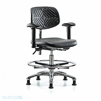 BLUE RIDGE ERGONOMICS Poly CR Chair Med AA FR Stat Blk, 358L32