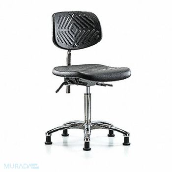 BLUE RIDGE ERGONOMICS Poly CR Chair Med Tilt Stat Blk, 358L26
