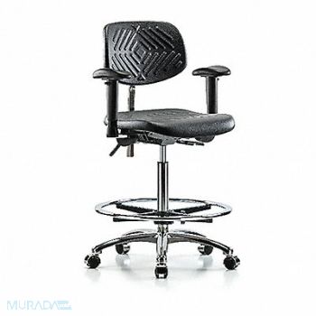 BLUE RIDGE ERGONOMICS Poly CR Chair High AA FR Cast Blk, 358L41
