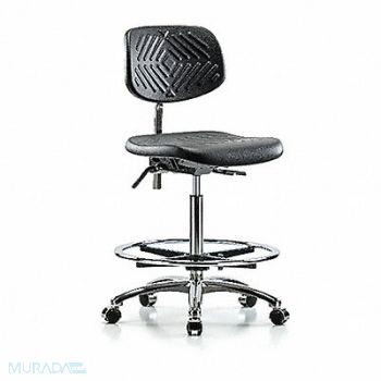 BLUE RIDGE ERGONOMICS Poly CR Chair High FR Cast Blk, 358L43