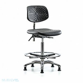 BLUE RIDGE ERGONOMICS Poly CR Chair High FR Stat Blk, 358L44