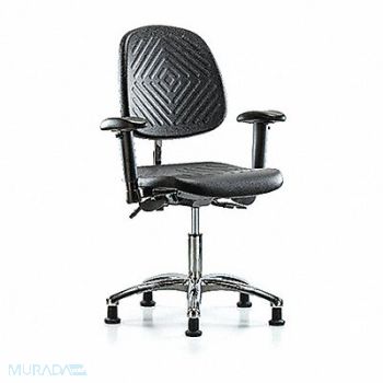 BLUE RIDGE ERGONOMICS Poly CR Chair Low Md Bk AA Stat Blk, 358L50