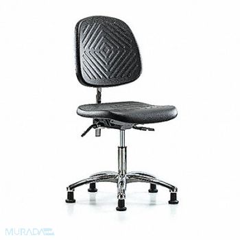 BLUE RIDGE ERGONOMICS Poly CR Chair Low Med Back Stat Blk, 358L52