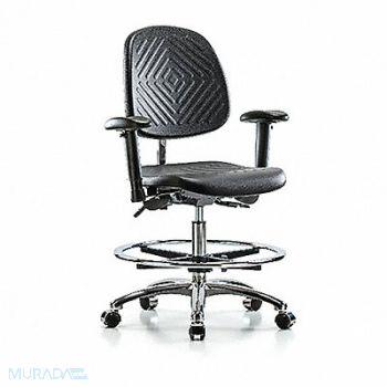 BLUE RIDGE ERGONOMICS Poly CR Chr Med Md Bk AA FR C Blk, 358L63