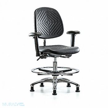 BLUE RIDGE ERGONOMICS Poly CR Chr Med Md Bk AA FR G Blk, 358L64