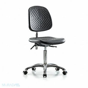 BLUE RIDGE ERGONOMICS Poly CR Chair Med Med Back Cast Blk, 358L65