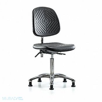 BLUE RIDGE ERGONOMICS Poly CR Chair Med Med Back Stat Blk, 358L66