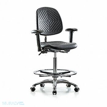 BLUE RIDGE ERGONOMICS Poly CR Chr Hi Md Bk AA FR C Blk, 358L73