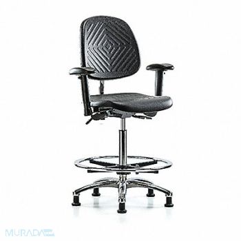 BLUE RIDGE ERGONOMICS Poly CR Chr Hi Md Bk AA FR G Blk, 358L74