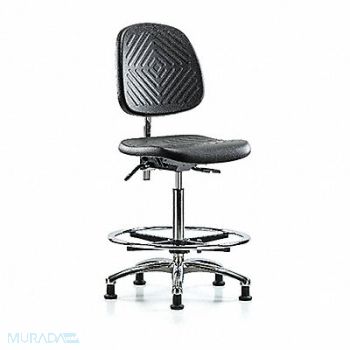 BLUE RIDGE ERGONOMICS Poly CR Chair High Med Back Stat Blk, 358L76