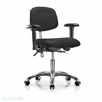 BLUE RIDGE ERGONOMICS Vinyl CR Chair Low AA Cast Blk, 358N63