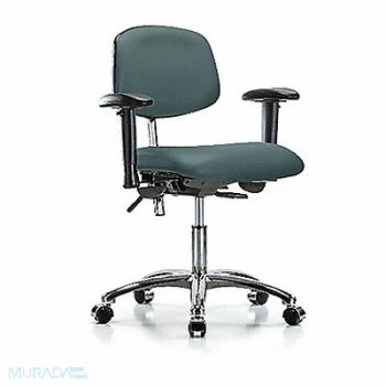 BLUE RIDGE ERGONOMICS Vinyl CR Chair Low AA Cast Blue, 358N65