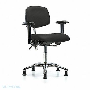 BLUE RIDGE ERGONOMICS Vinyl CR Chair Low AA Stat Blk, 358P10