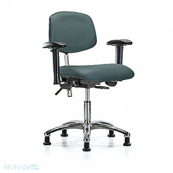 BLUE RIDGE ERGONOMICS Vinyl CR Chair Low AA Stat Blue, 358P12