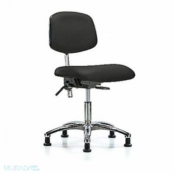 BLUE RIDGE ERGONOMICS Vinyl Clean Room Chair Low Stat Blk, 358R03